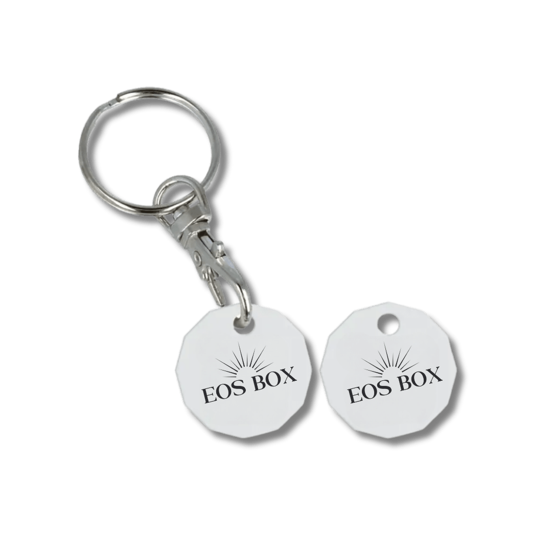 Branded £1 Trolley Coin Keyring - EOS BOX