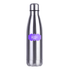 500ml stainless steel water bottle branded with a purple company logo