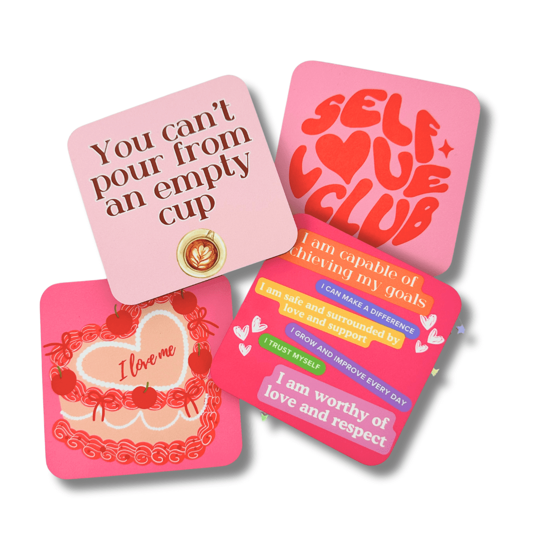 Pink Themed Self Care Coasters - Set of 4 - EOS BOX