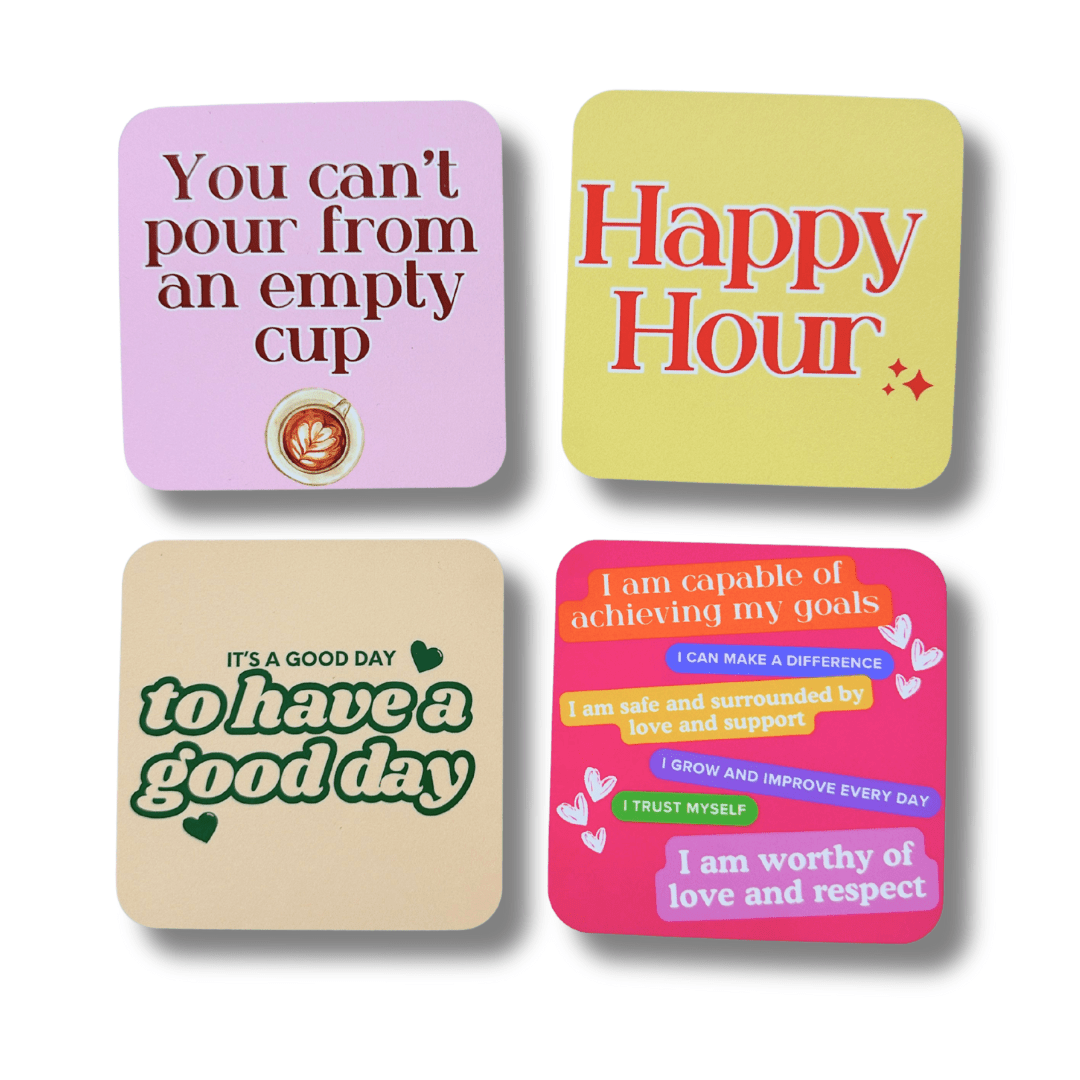 Words of Positivity Coasters - Set of 4 - EOS BOX
