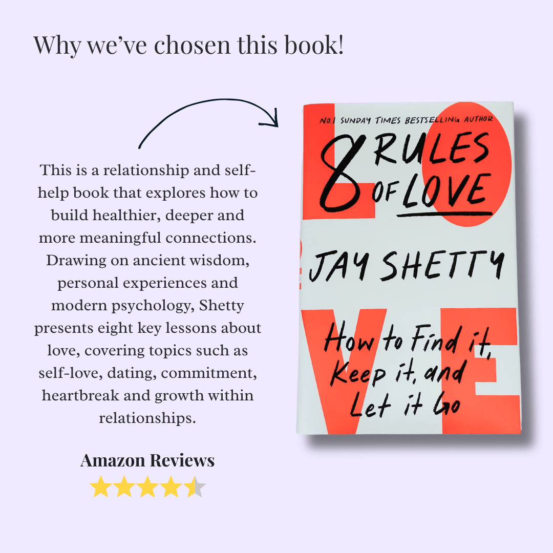 8 Rules of Love by Jay Shetty - Productive Reading Gift Wrapped Book - EOS BOX