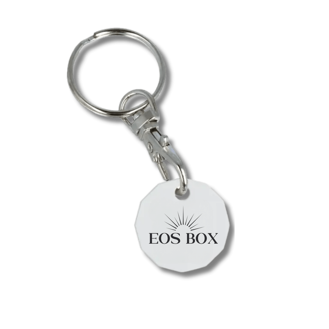 Branded £1 Trolley Coin Keyring - EOS BOX