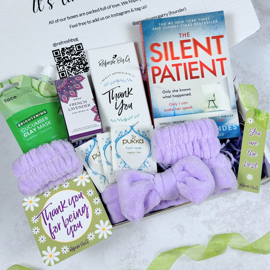 Thank You Self Care Gift Box with Alex Michaelides Book - Refresh By G